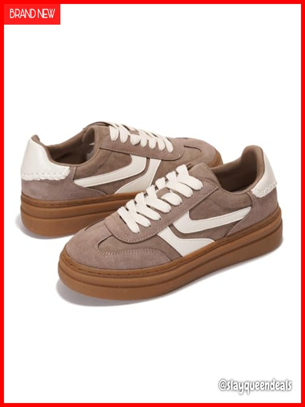 Platform Sneakers Women Lightweight Lace-Up Memory Foam Water Resistant - Picture 4 of 5